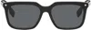 Burberry Black Icon Stripe Sunglasses In Black