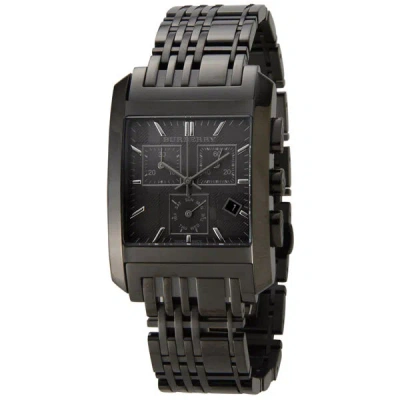 Pre-owned Burberry Black Ion Plated Heritage S/steel Chronograph Watch Bu1563