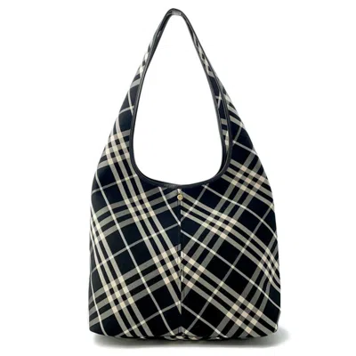 Pre-owned Burberry Black Ivory Canvas Shoulder Bag Tote Bag ()