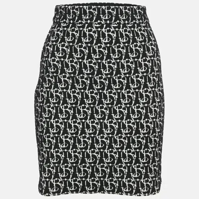 Pre-owned Burberry Black Jacquard Knit B-charm Mini Skirt Xs