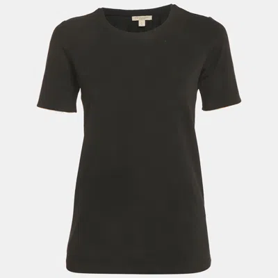 Pre-owned Burberry Black Jersey Crewneck T-shirt S