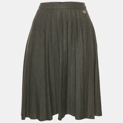 Pre-owned Burberry Black Jersey Flared Mini Skirt S