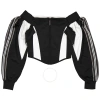 Burberry Black Jersey Off Shoulder Corset Top In Black
