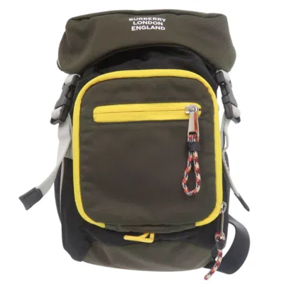 Pre-owned Burberry Black Khaki Yellow Nylon Acrylic Backpack () In Black, Khaki, Yellow