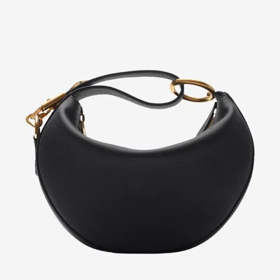 Burberry Crescent-shaped Black Bag With Gold-tone Hardware