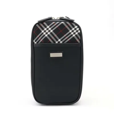Pre-owned Burberry Black Label Black Red Color White Nylon Canvas Leather Shoulder Bag Sling Bag ()
