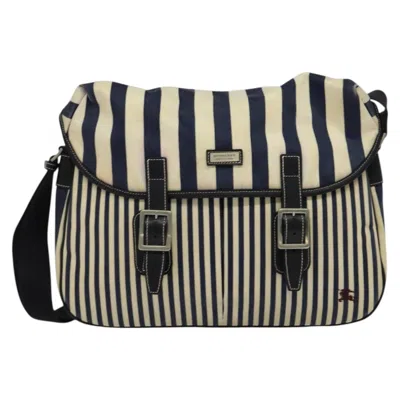 Pre-owned Burberry Black Label White Canvas Shoulder Bag ()