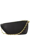 Burberry Black Lambskin Leather Micro Shield Wallet On Chain