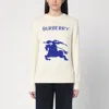 Burberry Ekd Intarsia Knit Wool Sweater In White