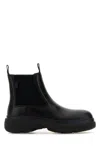 Burberry Leather Creeper Low Chelsea Boots In Black