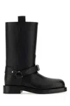 Burberry Strap Detail Leather Boots