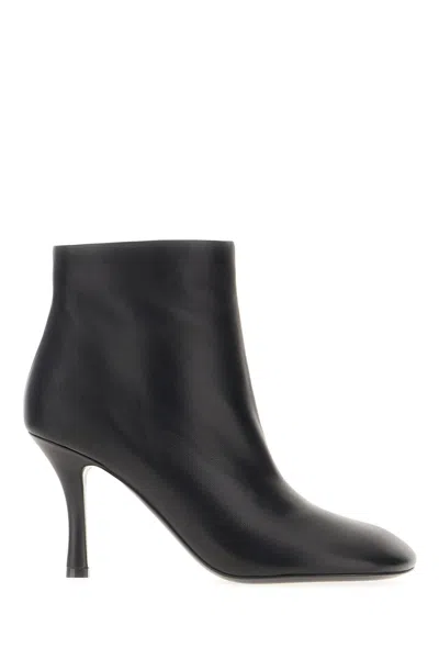 BURBERRY BLACK LEATHER ANKLE BOOTS
