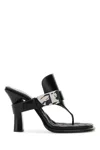 Burberry Prorsum Woman Thong Sandal Black Size 8 Leather In Black