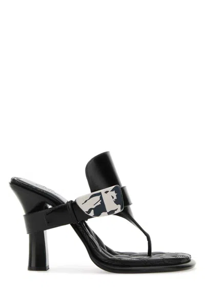 BURBERRY BLACK LEATHER BAY HEELS