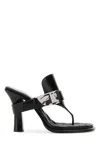 Burberry Prorsum Woman Thong Sandal Black Size 8 Leather