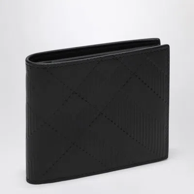 BURBERRY BURBERRY  BLACK LEATHER BI-FOLD WALLET CHECK