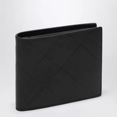 Burberry Black Leather Bi-fold Wallet Check