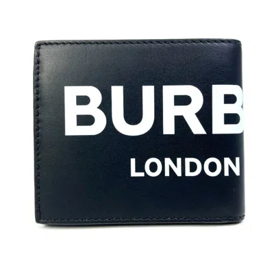 Pre-owned Burberry Black Leather Bill Wallet (bi-fold) ()