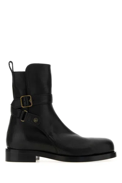 BURBERRY BLACK LEATHER BOOTS