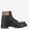 Burberry Leather Ankle Boots Round Toe In Black