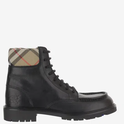 BURBERRY BLACK LEATHER BOOTS