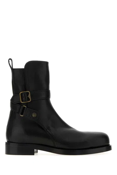 BURBERRY BURBERRY BLACK LEATHER BOOTS