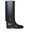 BURBERRY BURBERRY BLACK LEATHER BOOTS