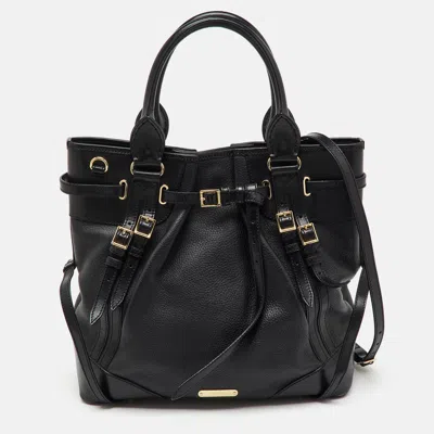 Pre-owned Burberry Black Leather Bridle Whipstitch Tote