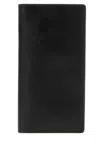 Burberry Leather Card Holder Embossed Pattern In Black