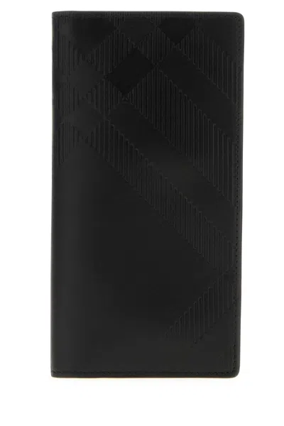 BURBERRY BURBERRY BLACK LEATHER CARD HOLDER