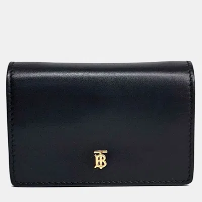 Pre-owned Burberry Black Leather Chain Card Holder