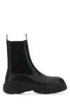 Burberry Round-toe Leather Boots In Black