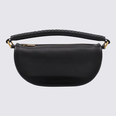 BURBERRY BURBERRY BLACK LEATHER CLIP SHOULDER BAG