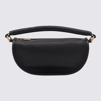 Burberry Black Leather Clip Shoulder Bag