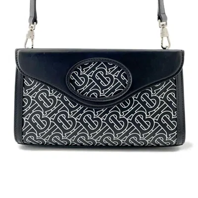 Pre-owned Burberry Black Leather Clutch Bag Handbag ()