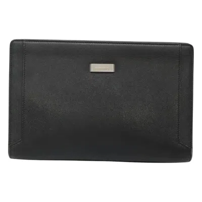 Pre-owned Burberry Black Leather Clutch Bag ()