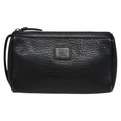 Pre-owned Burberry Black Leather Clutch Bag ()