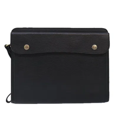 Pre-owned Burberry Black Leather Clutch Bag ()