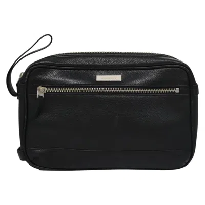 Pre-owned Burberry Black Leather Clutch Bag ()
