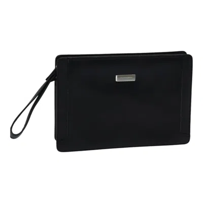 Pre-owned Burberry Black Leather Clutch Bag ()
