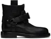 Burberry Leather Ankle Boots With Buckled-strap In Black