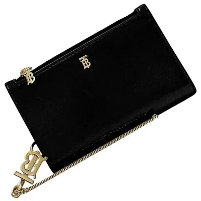 Pre-owned Burberry Black Leather Coin Purse/coin Case ()