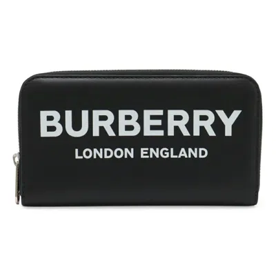 Pre-owned Burberry Black Leather Coin Purse/coin Case ()