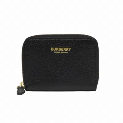 Pre-owned Burberry Black Leather Coin Purse/coin Case ()