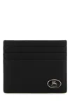 Burberry Black Leather Cotswolds Cardholder In Brown