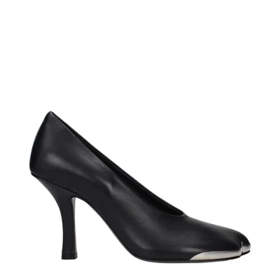 BURBERRY BLACK LEATHER HIGH HEEL PUMPS