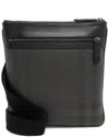 Burberry Black Leather London Check Beckley Messenger (authentic Pre-loved)