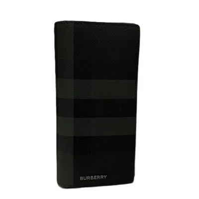 Pre-owned Burberry Black Leather Long Wallet (bi-fold) ()