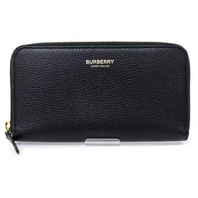 Pre-owned Burberry Black Leather Long Wallet (bi-fold) ()