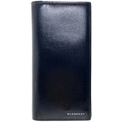 Pre-owned Burberry Black Leather Long Wallet (bi-fold) ()